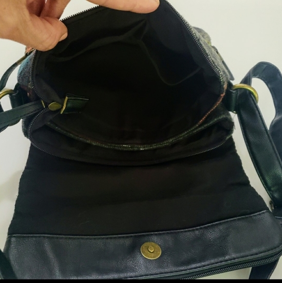 Casual Bag Fabric And Leather 13x13 Inch - Picture 4 of 8